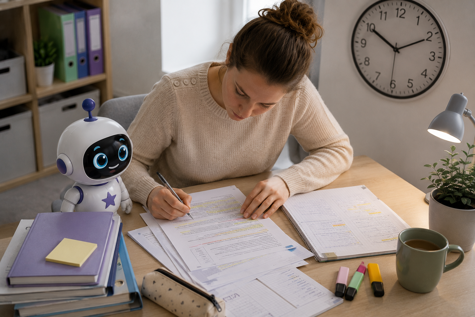 Candidate préparant le cas pratique du concours d’agent de maîtrise